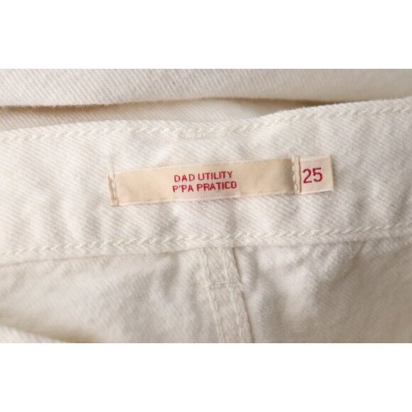 Levi's Women's US25 White Dad Utility Straight Leg Jeans 100% Cotton Cargo Denim - Picture 5 of 10